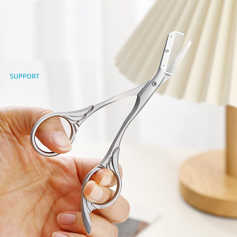 In-Stock Stainless Steel Eyebrow Scissors with Comb, Makeup Scissors, Eyebrow Razors, Beauty Tools