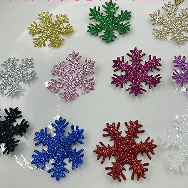 DIY Christmas Gift Accessories 3cm Six-Petal Multi-Color Snowflakes DIY Christmas Gift Accessories 3cm Six-Petal Multi-Color Snowflakes