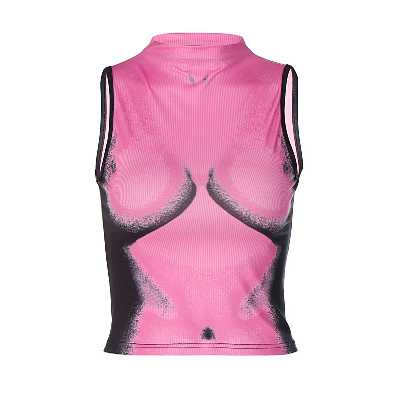 Title 13, Top senza maniche corto con scollo rotondo da d...