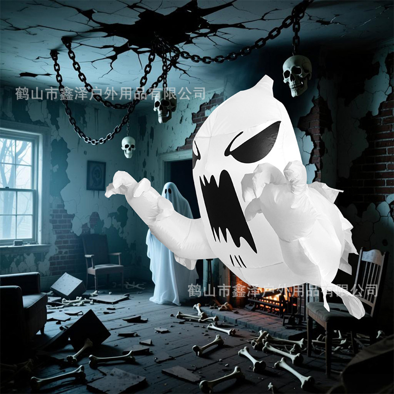 Transfronterizo Halloween fantasma bruja modelo de aire luminoso modelo de aire patio jardín ventana decoración de fiesta 1.06m
