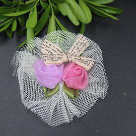 2016款 服装首饰配件装饰小花 纱网双纱苞