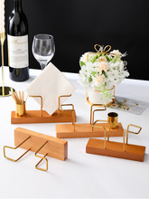 创意实木纸巾座方形架盒餐厅酒店台面纸巾架餐巾架北欧立式挂架