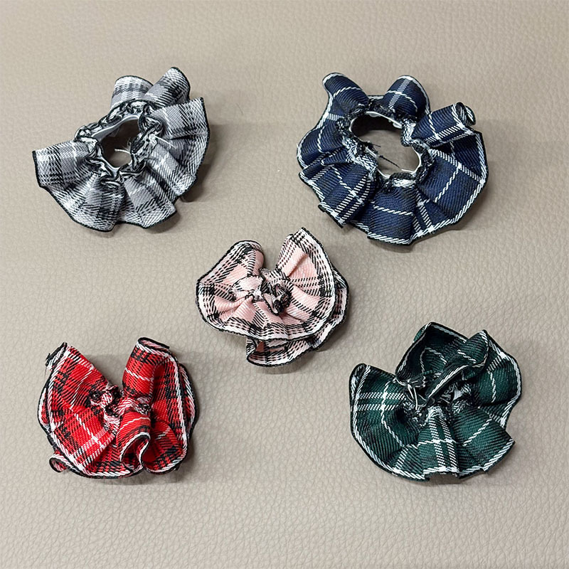 可爱毛绒玩偶diy可爱潮挎包毛绒公仔娃衣穿搭迷你格子小挎包配饰