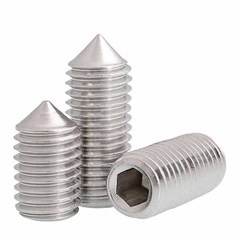 內六角錐端緊定螺釘304不鏽鋼尖端機米螺絲DIN914【M2-M5】