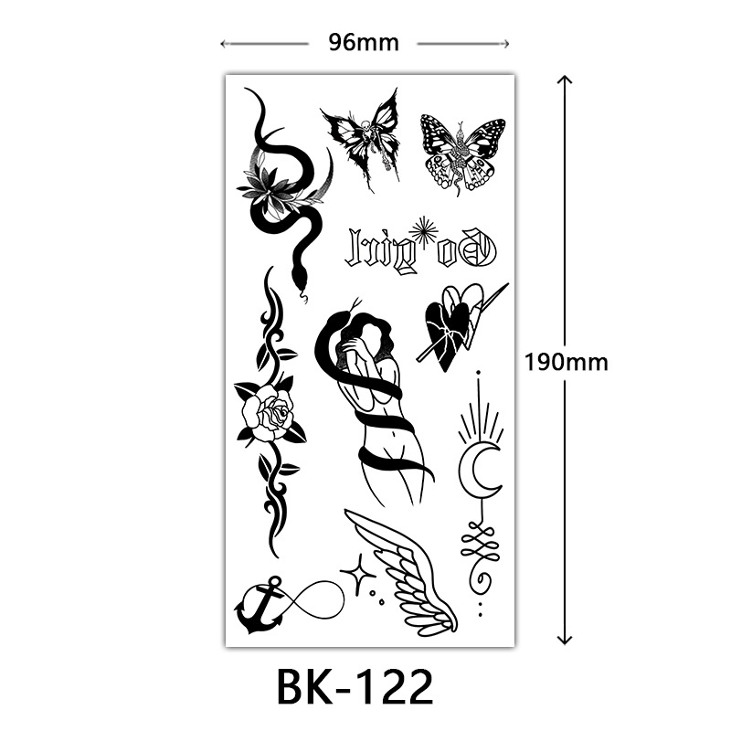 Tatuaje Temporal de Flores Boceto de Papel de Transferencia al Agua, Impresión por Transferencia de Agua, para Cuerpo image 128