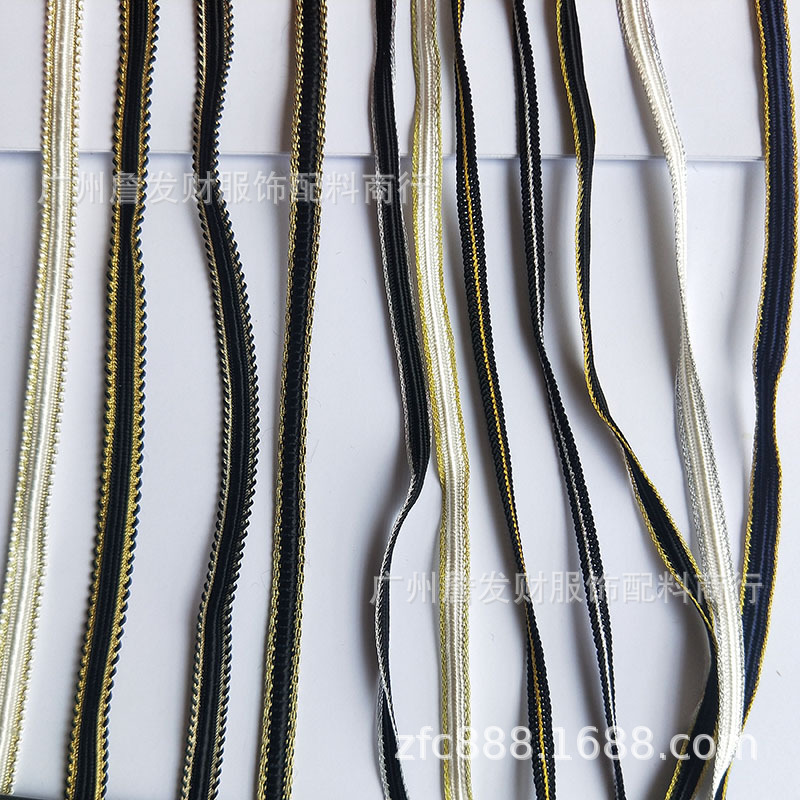 品质款窄款1CM金银丝人造丝镶边小香织带压条 汉服镶边织带现货