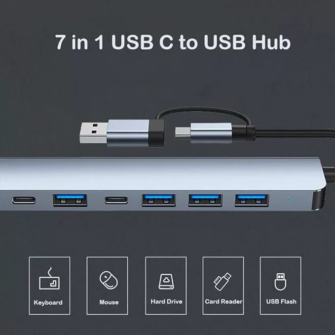 Type-C расширительный док двойной разъем семь в одном, многофункциональный USB-хаб с PD для ноутбука