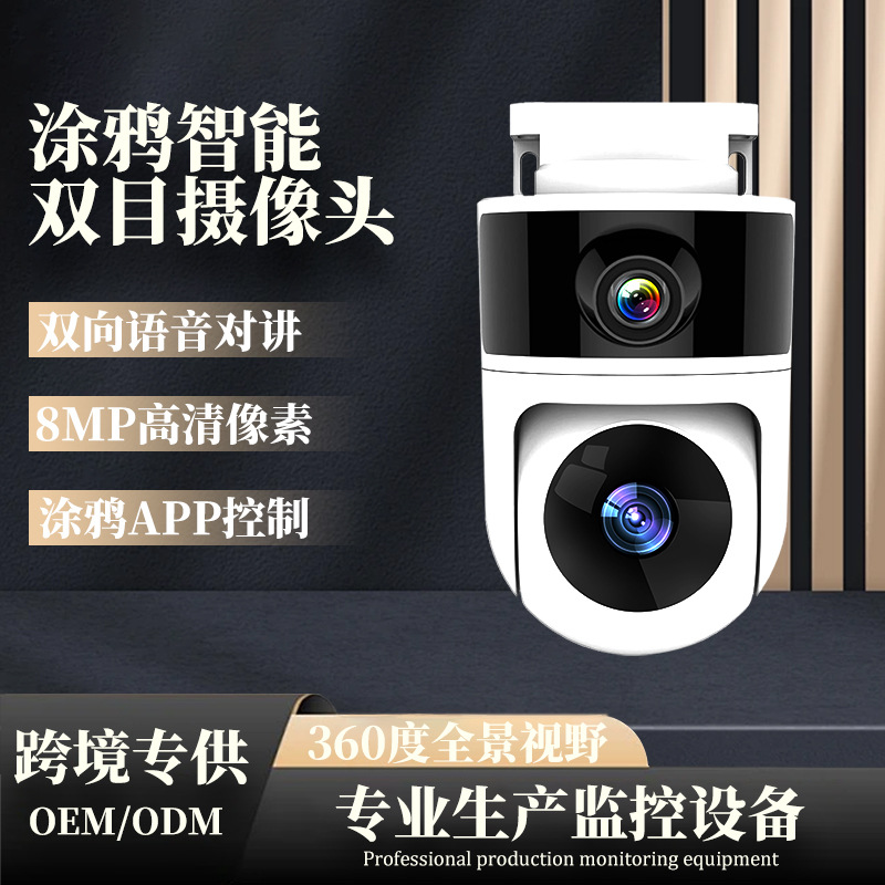 Cross-Border Graffiti App Indoor and Outdoor 360 ° Panoramic Infrared Night Vision Hd Binocular Surveillance Camera Wholesale
