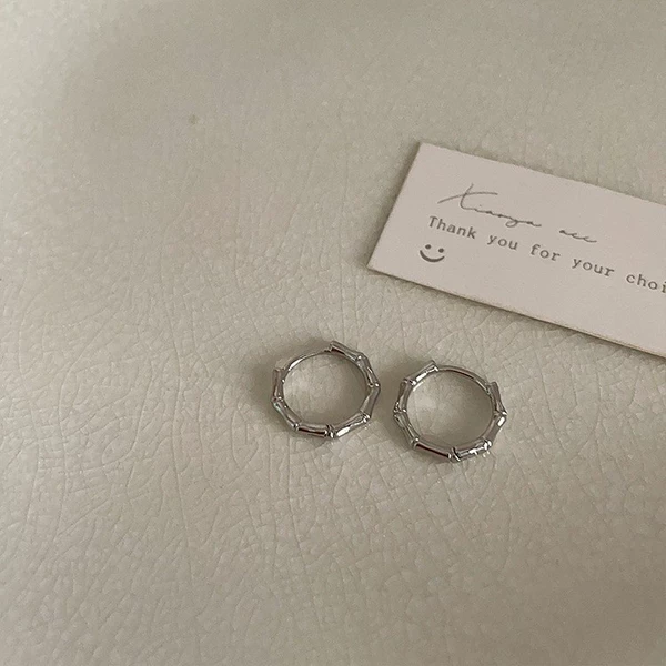 Silver bamboo earrings