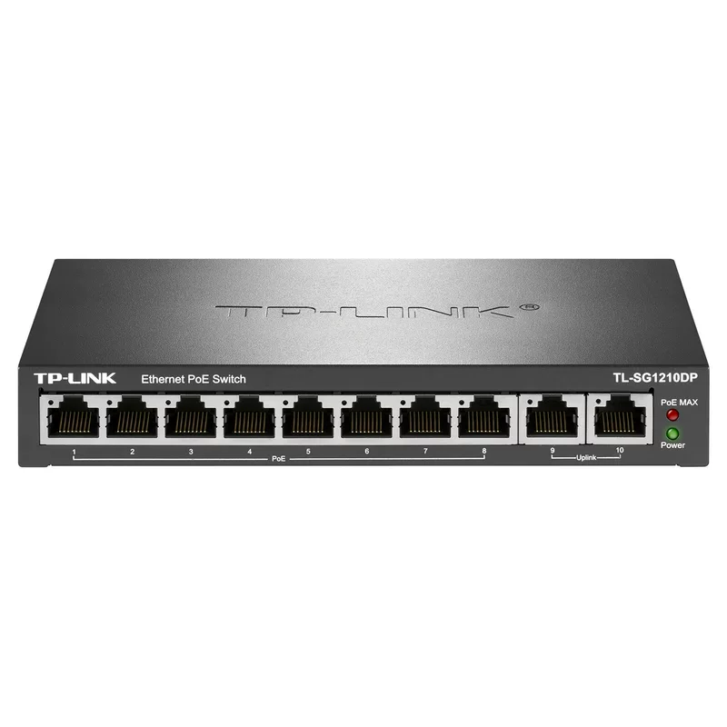 TP-LINK TL-SG1210DP Полный гигабитный Ethernet PoE коммутатор/8GE(PoE)+2GE