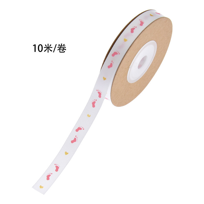 Transfronterizos estampado cochecito coronas pie cinta bebé embalaje de regalo cinta bebé luna llena chica cinta de rosa