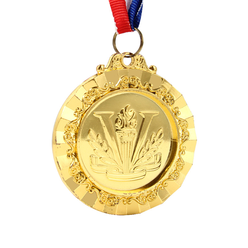 Juegos de fabricación de medallas de maratón oro, plata y bronce Placa de pecho Jardín de infantes niños medalla de oro y plata conmemorativa