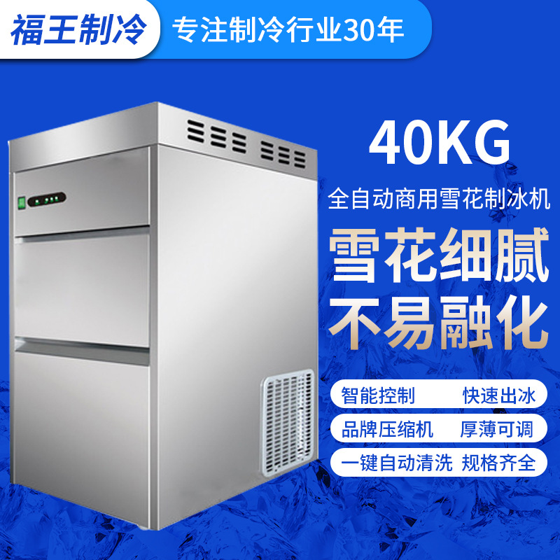 厂家供应全自动商用制雪花制冰机日产量40公斤生物医学制冷器设备