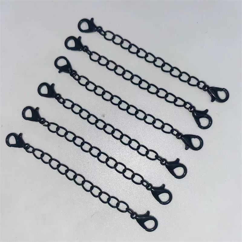 Hebilla de langosta de doble cabeza con cadena de cola cadena ajustable Cadena de extensión de cadena de cuerda de cuero material de joyería de bricolaje Cadena de todo partido al por mayor