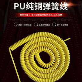 厂家供应PU弹簧线  多种规格线芯多颜色多长度弹弓电源弹簧线