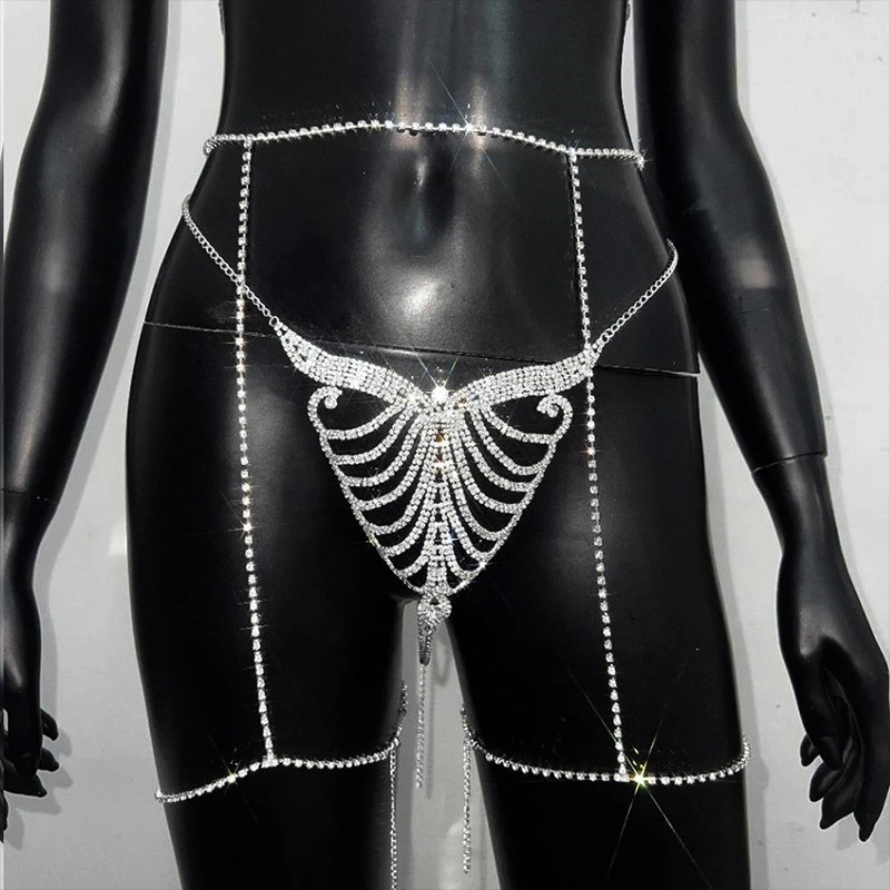 Transfronteriza accesorios de lujo sexy flor cuerpo cadena traje europeo y americano versátil sexy cadena de la pierna image 5