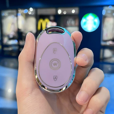 Car key bag: Nina Electric Car Key Case - electric-vehicle-j-smart-3-key-purple-single-shell