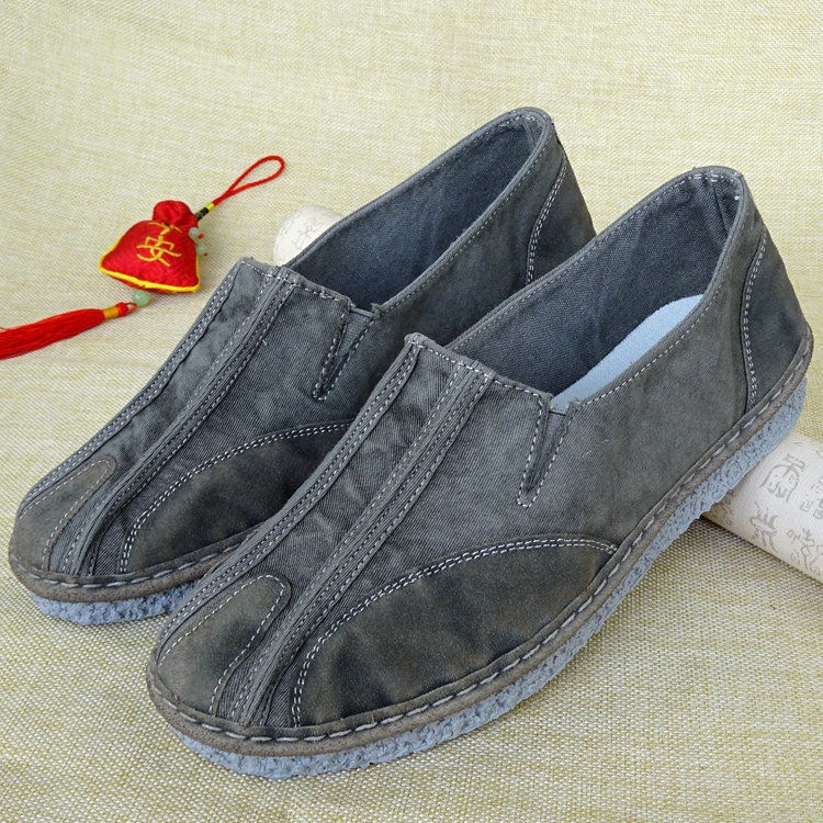 Old Beijing Cloth shoes Chinese style Men's Shoes Upasaka meditation Sengxie Retro Middle and old age soft sole Widen father