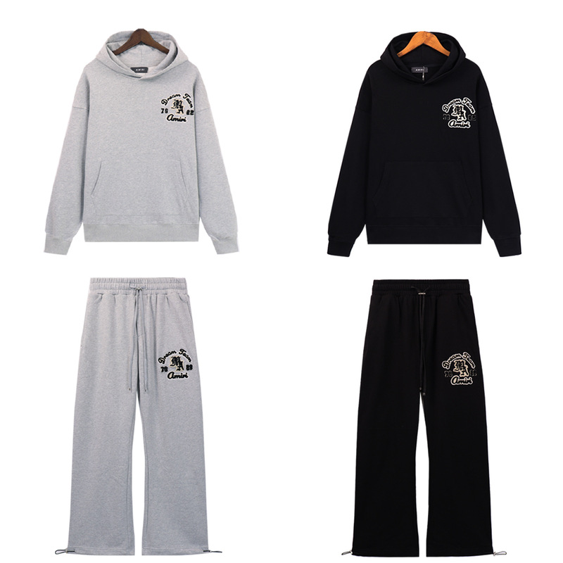 2024 New Fashion Brand Sweater Amiri Printed Patch Letter Men's Casual Round Neck Loose Hoodie suit 2024 New Fashion Brand Sweater Amiri Printed Patch Letter Men's Casual Round Neck Loose Hoodie suit