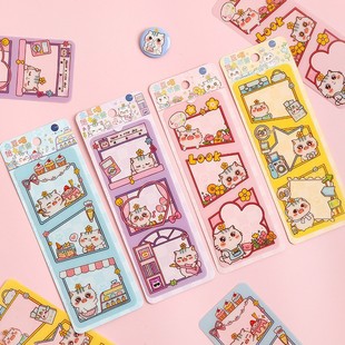 Potato Meow Card Bookmark Cartoon Cute Student Reading Book Bookmark Clip Page Decorative PVC Bookmark