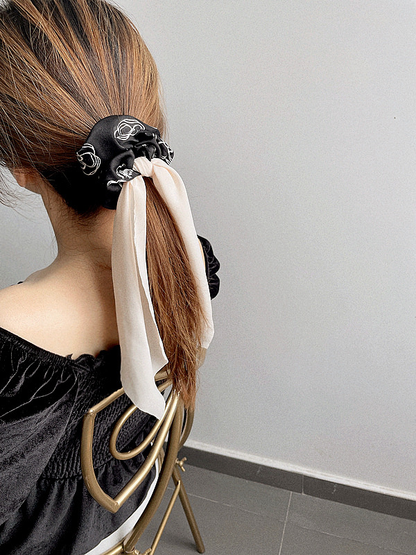 Korean Printed Fabric Ribbon Hair Rope display picture 2