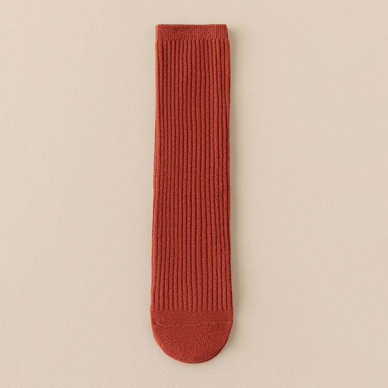 Calcetines de baile infantiles de colores brillantes, calcetines largos de color sólido para niños y niñas, calcetines hasta la pantorrilla de doble aguja, calcetines largos rectos al por mayor.