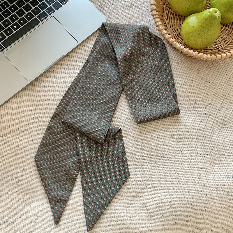 Pañuelo de seda, banda larga, sensación de alta calidad, versión coreana multifuncional, bolso de todo fósforo, cinturón de moda para el cabello con cinta para el cabello