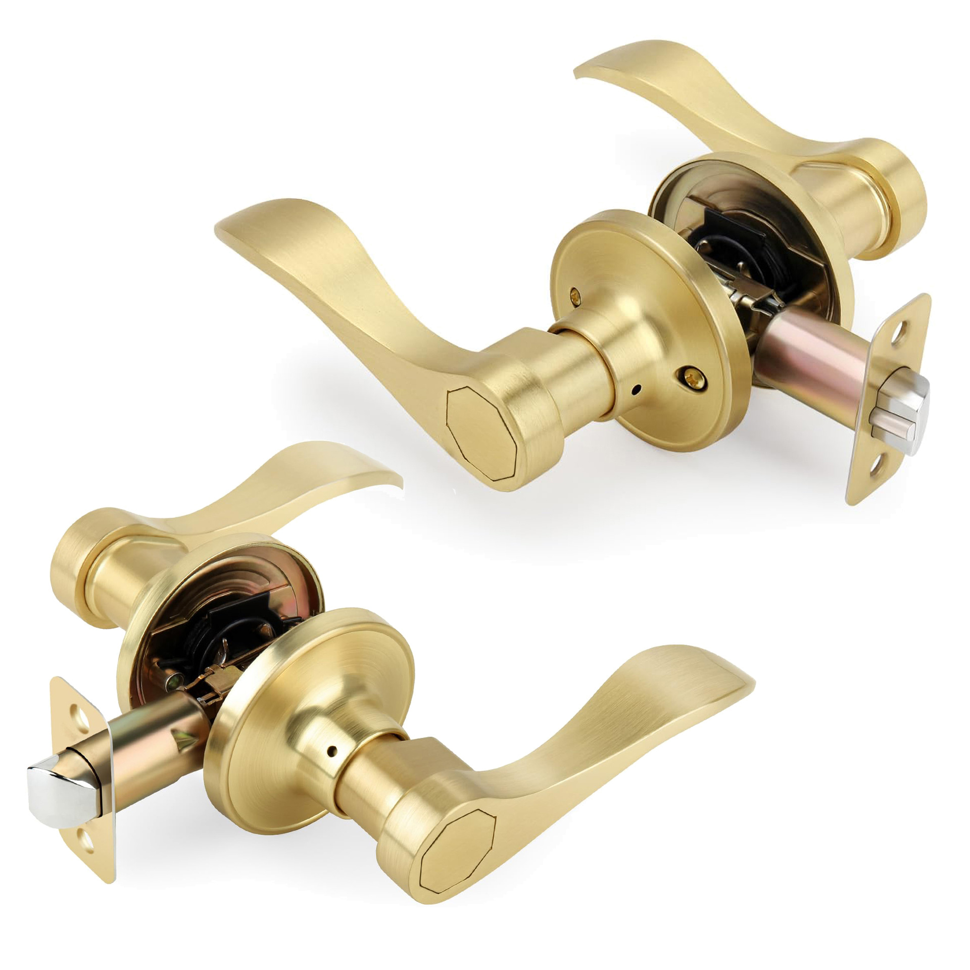 채널 기능 사금 금 패스/홀 새틴 황동