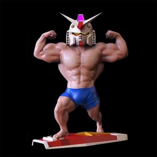 Protein Powder Big Muscle Master Zhazha Zaku Unit 1 Muscle Fat Boy Original Gundam Figure Model Ornament