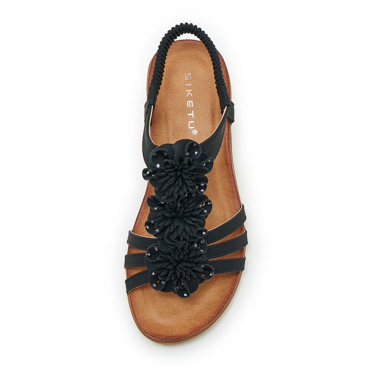 Sandal nữ quai mảnh họa tiết hoa đế xuồng cao gót 9 cm — màu nâu, màu đen, màu mơ chi tiết 33