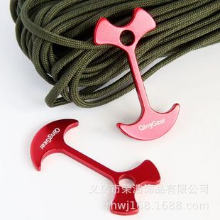 Outdoor lengthened fish bone nail plank deck camping special aluminum alloy fish bone ground nail tent rope fish bone adjustment buckle