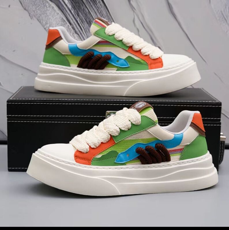 Trendy Chinese-Style Light Luxury Designer Breathable Loafers Harajuku Niche 2025 Thick-Soled Instagram-Style Sneakers Hong Kong Style