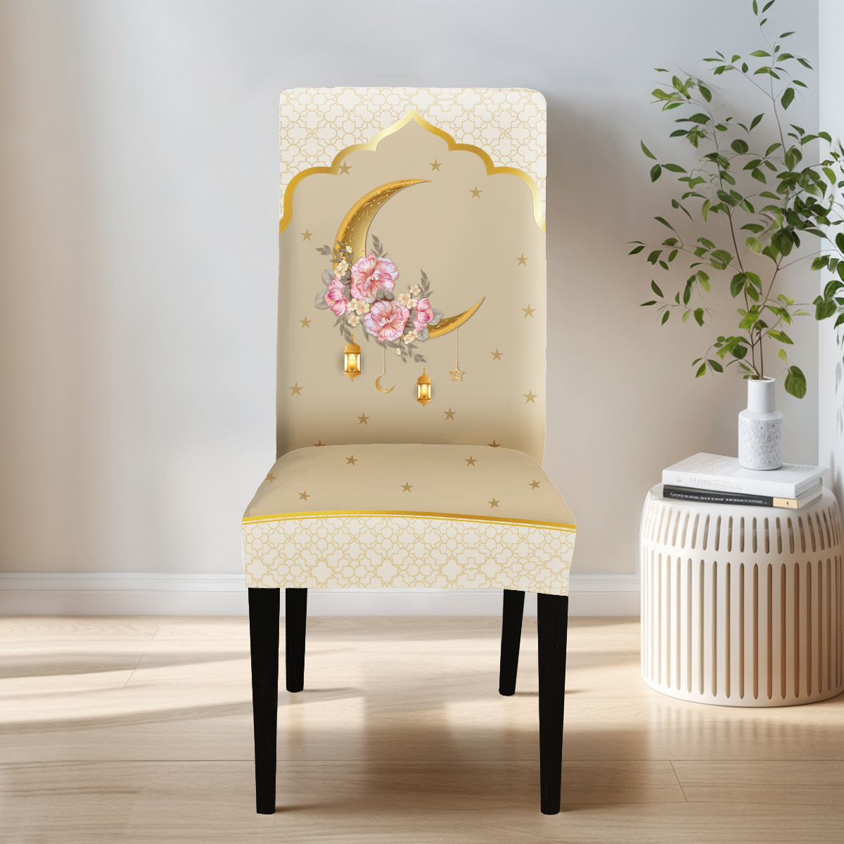 Transfronterizo al por mayor de impresión de vacaciones de Oriente Medio cubierta de silla de decoración estacional cubierta de silla de restaurante antipolvo universal