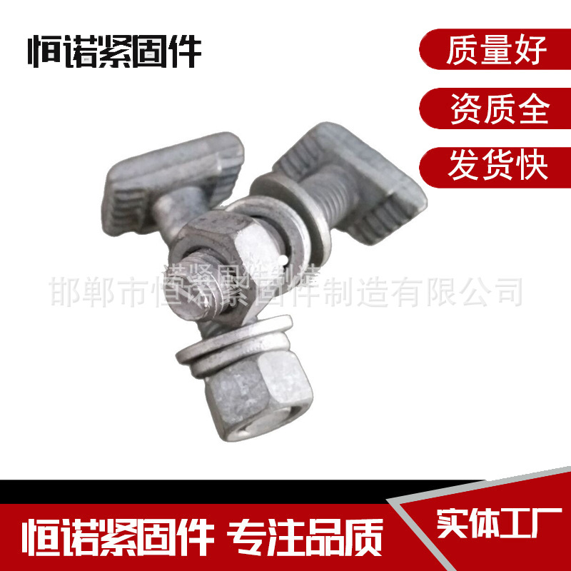 地下管廊哈芬槽用T型螺栓 12*50T型螺丝 带齿高铁螺栓厂家供应