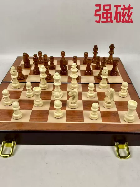 Chess Magnetic High-grade Solid Wood Folding Chessboard Large Size for Children and Primary School Students Adult Game Chess