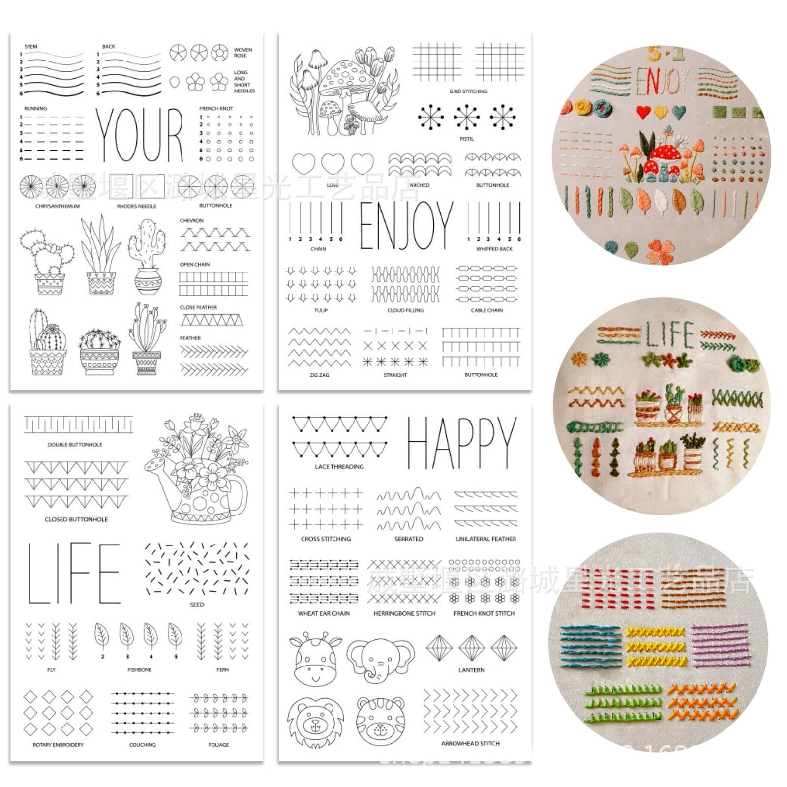 Soluble en agua sin olor no tejido floral patrón de tierra en agua fría impresión adhesivo de espalda estabilizador de bordado manual