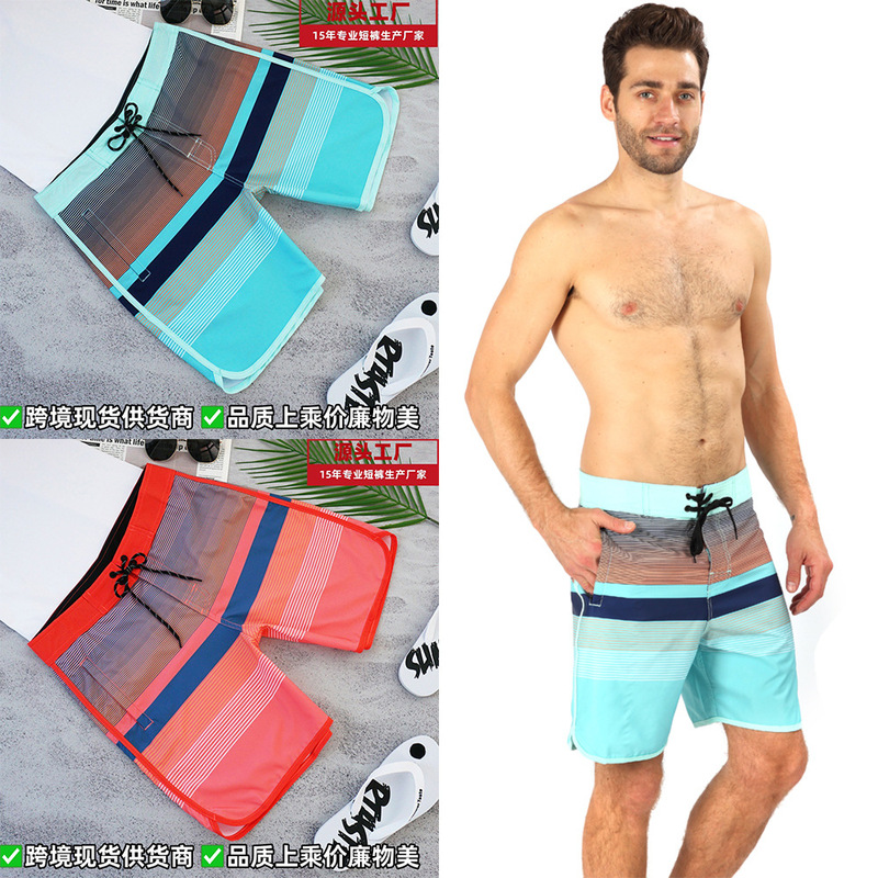Men's Sports and Fitness Quick-Drying Surf Beach Pants 2025 Summer Cross-Border Leisure Vacation Fishing Quarter Shorts for Men