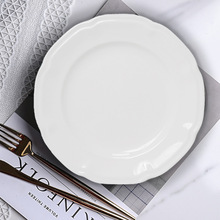 应县天顺纯白欧式浮雕陶瓷餐具套装餐厅酒店用日用餐厨餐具批发