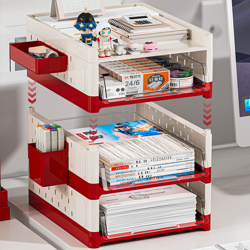 Estante de almacenamiento de escritorio tipo cajón multicapa para organizar archivos de libro estante de almacenamiento de escritorio de estudiantes de oficina