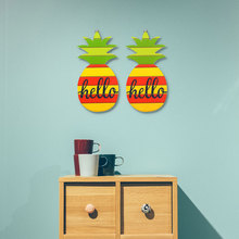 菠萝形状挂板家居客厅墙壁装饰水果木板画木制工艺品挂饰挂件木质