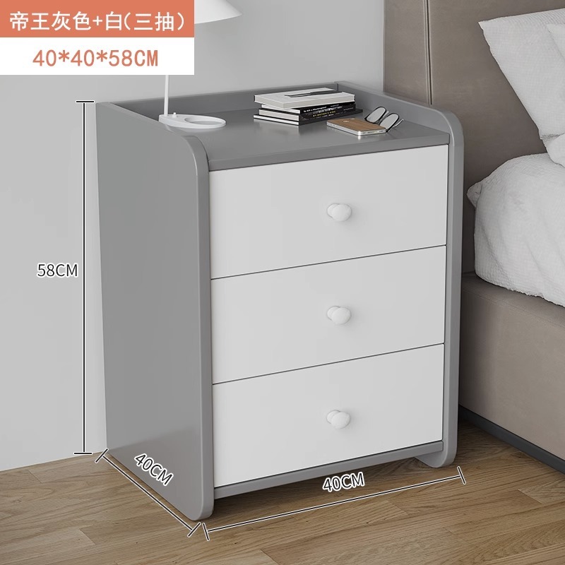 Luz mesita de noche de lujo simple dormitorio moderno pequeño estante de almacenamiento de cabecera para SALA DE ALQUILER armario de almacenamiento