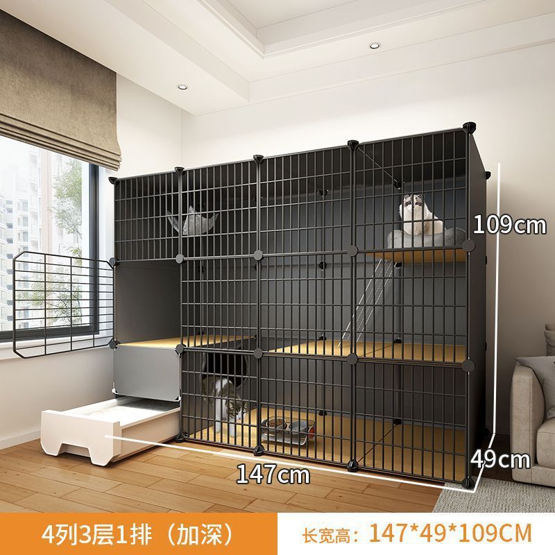 猫かご家庭用室内猫トイレ一体猫砂盆超巨大自由空間猫猫屋猫空籠猫別荘|undefined