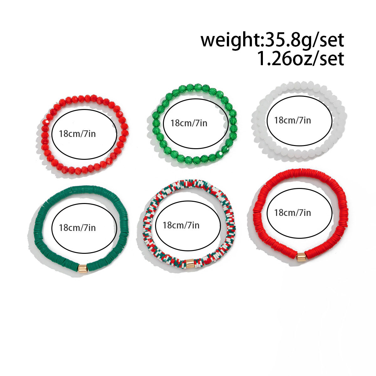 27g Weight Bracelets Classification CCB, Arylic, soft clay Chain Material Beaded Chain Chain Type 1 Set Quantity Party, Festival Occasion CCB, Arylic, soft clay Material Christmas Festival Letter, Heart Shape, Snowman Pattern Women's Gender Cute Style Cute Letter Heart Shape Snowman CCB Arylic Soft Clay Beaded Chain Beaded Bracelets Wholesale 6