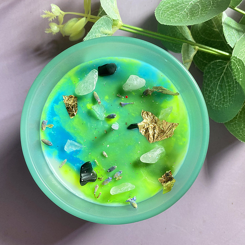 Vela de fragancia de concha de flores secas, recuerdo transfronterizo, cera de soja, vela de aromaterapia de cristal hecha a mano de color, alto valor