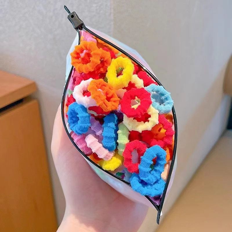 糖果色儿童毛巾圈扎头绳女童不伤发橡皮筋宝宝发绳小女孩小号发圈|undefined