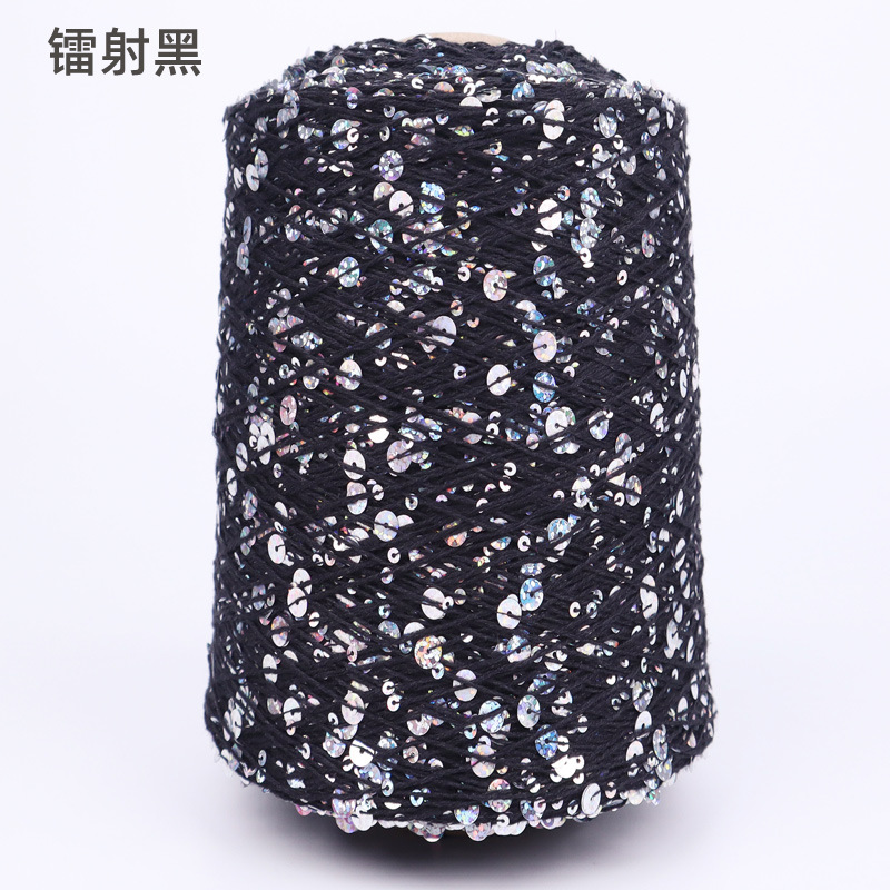 Silk Yue / mano DIY hilo de algodón multicolor brillante 3mm + 6mm sequilla 250 gramos de hilo de aguja de ganchillo