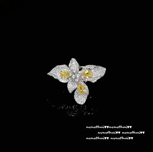 Twilight yellow wheat ear gemstone ring vintage 18K gold plated cicada canary tourmaline zircon ring