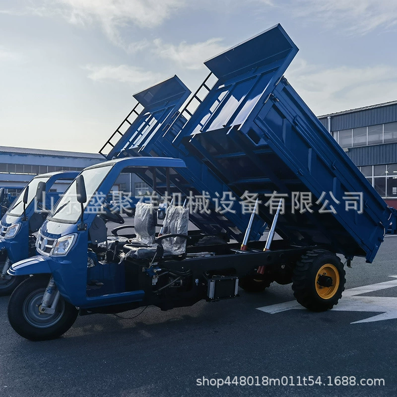 Шестискоростной дизельный трехколесный самосвал Shengjuxiang Machinery с задним мостом, 28 л.с., для сельскохозяйственных работ и перевозки зерна