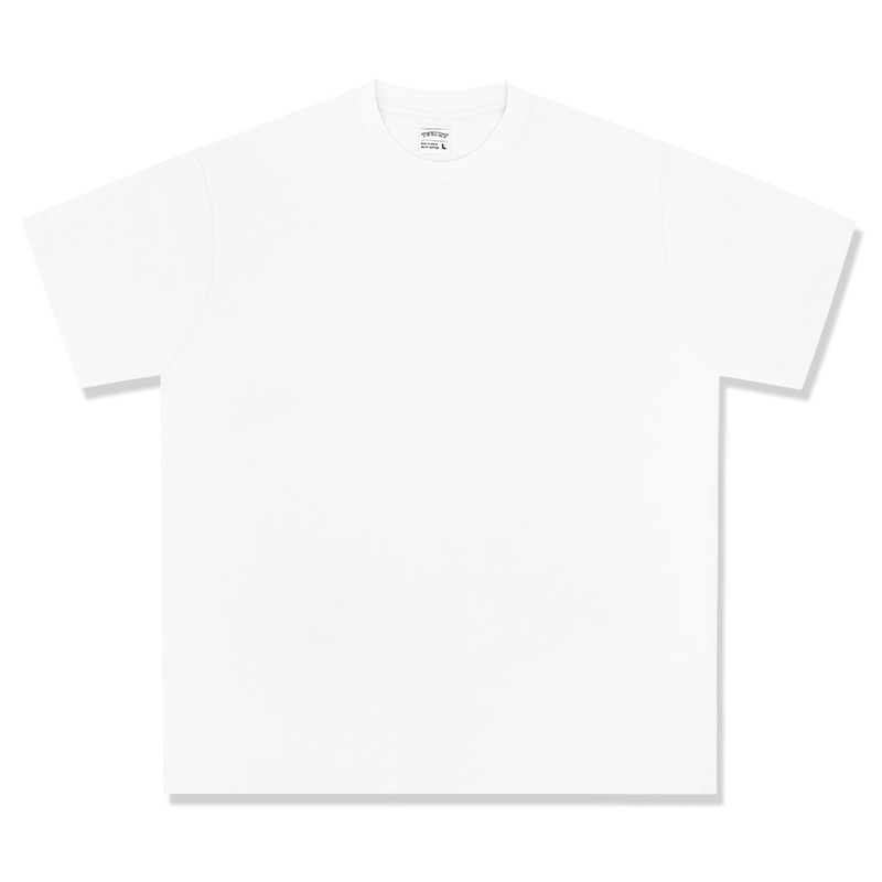 Camiseta de manga corta retro desgastada de algodón pesado transfronterizo 260G versión de lavado de agua suelta cuello redondo de moda base lisa T