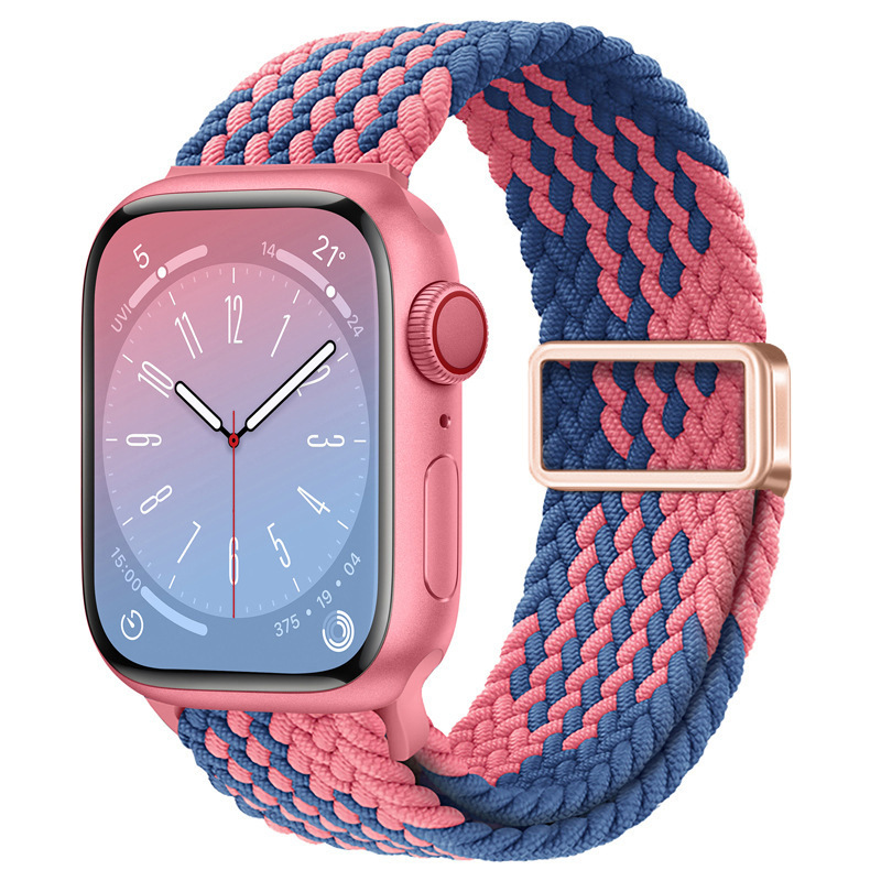 适用ApplewatchS11苹果表带磁吸扣尼龙弹力编织iwatch10手表表带|undefined
